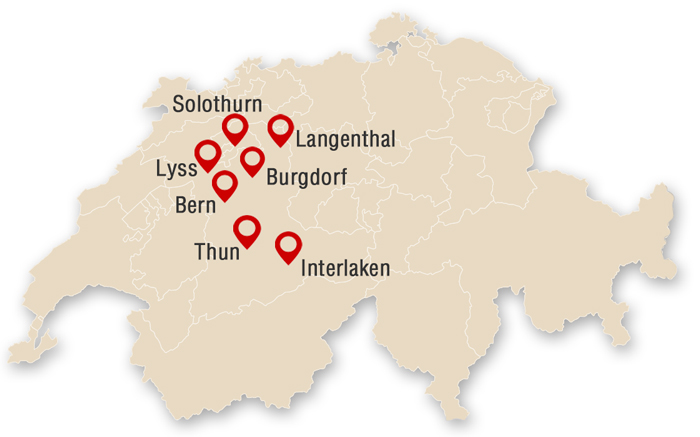 Umzugsstandorte von Müller Umzüge in der Schweiz
